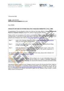 公立大学-NUS-ISS Offer Letter